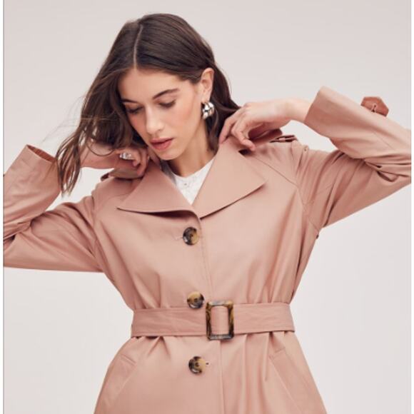 Sam Elderman Single Breasted Trench Coat Size Large New with Tags - Picture 2 of 8